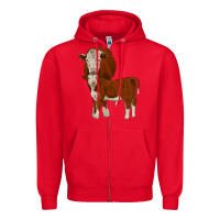 Red hareford Zipper Hoodie - JahusDesignShop