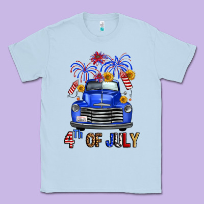 Western Fourth Of July Truck Classic Tee Designed By Fadigitalartstudio