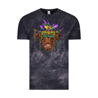 Cloud Black mardi gras mask highland cow Vintage Tee - RanaPortraitStore