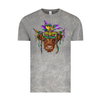 Cloud Rock mardi gras mask highland cow Vintage Tee - RanaPortraitStore