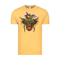 Vintage Mustard mardi gras mask highland cow Vintage Tee - RanaPortraitStore