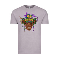 Vintage Zinc mardi gras mask highland cow Vintage Tee - RanaPortraitStore