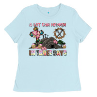 Baby Blue easter a lot can happen in three days Ladies Tee - AdoDesignShop