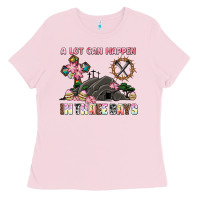 Bubblegum Pink easter a lot can happen in three days Ladies Tee - AdoDesignShop