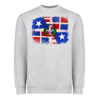 Heather Grey dominican and puerto rico flag Heavyweight Sweatshirt - texasbilliewilder