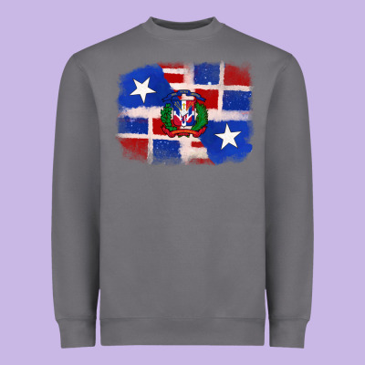 Dominican And Puerto Rico Flag Heavyweight Sweatshirt Designed By Texasbilliewilder