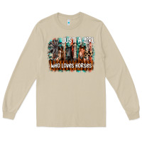 Mushroom just a girl who loves horses Long Sleeve Tee - CowhideDigitalArt