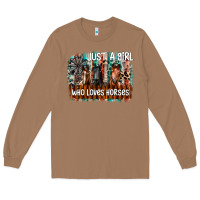 Toasted Coconut just a girl who loves horses Long Sleeve Tee - CowhideDigitalArt