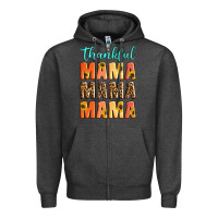Charcoal Heather Thankful mama mama mama Zipper Hoodie - Artiststas