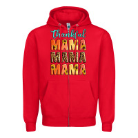 Red Thankful mama mama mama Zipper Hoodie - Artiststas