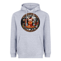 Joy Reindeer Christmas Ornament Heavyweight Hoodie | Teevron