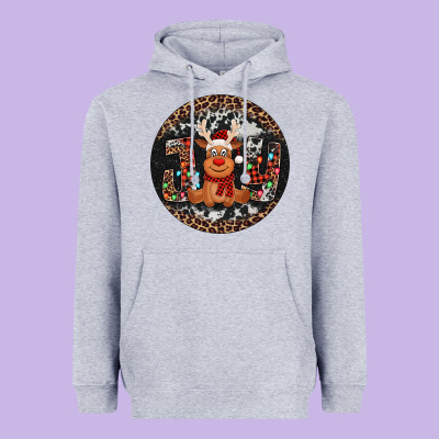 Joy Reindeer Christmas Ornament Heavyweight Hoodie Designed By Jasminsmagicworld