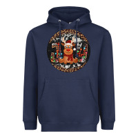 Navy joy reindeer christmas ornament Heavyweight Hoodie - Jasminsmagicworld