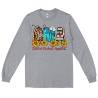 Heather Grey cma certified medical assistant Long Sleeve Tee - FaDigitalArtStudio