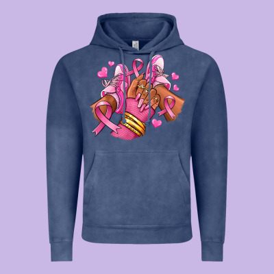 Breast Cancer Afro Girl Sneakers Vintage Hoodie Designed By Ranaportraitstore