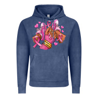 Vintage Denim Breast Cancer afro girl sneakers Vintage Hoodie - RanaPortraitStore