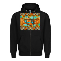 Black Thankful Pumpkins Zipper Hoodie - Artiststas