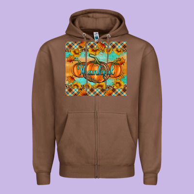 Thankful Pumpkins Zipper Hoodie Designed By Artiststas