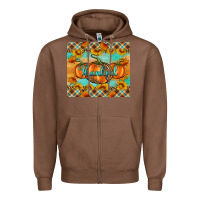 Chestnut Thankful Pumpkins Zipper Hoodie - Artiststas