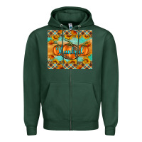 Sports Green Thankful Pumpkins Zipper Hoodie - Artiststas
