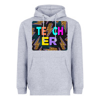 Heather Grey Teacher Flash Heavyweight Hoodie - LillyAllenDesigns