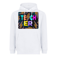 White Teacher Flash Heavyweight Hoodie - LillyAllenDesigns