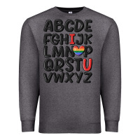 Charcoal Heather pride alphabet Premium Sweatshirt - MaliasSmallBusiness