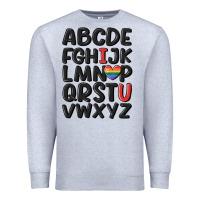 Heather Grey pride alphabet Premium Sweatshirt - MaliasSmallBusiness