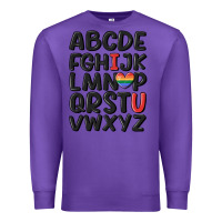 Purple pride alphabet Premium Sweatshirt - MaliasSmallBusiness