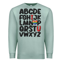 Seafoam pride alphabet Premium Sweatshirt - MaliasSmallBusiness