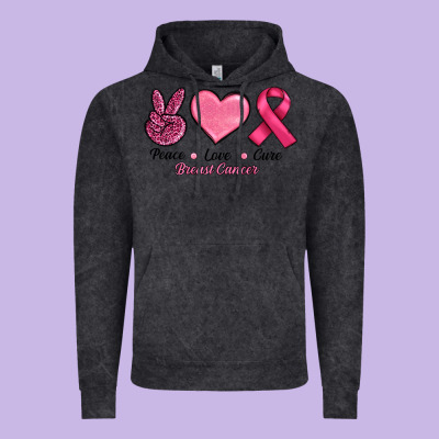 Peace Love Cure Cancer Vintage Hoodie Designed By Ranaportraitstore