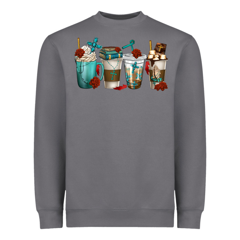 Faith Coffee Cups Heavyweight Sweatshirt by texasbilliewilder | Teevron