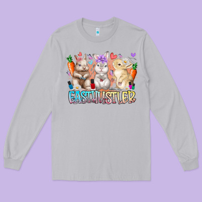 East Nail Hustler Long Sleeve Tee Designed By Racoondesign
