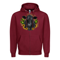 Burgundy black angus cactus sunflower Zipper Hoodie - JahusDesignShop