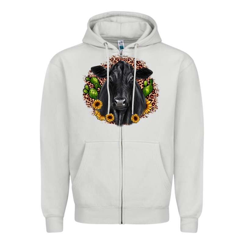 Black Angus Cactus Sunflower Zipper Hoodie by JahusDesignShop | Teevron