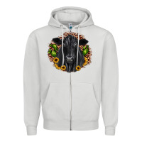 Dove Grey black angus cactus sunflower Zipper Hoodie - JahusDesignShop