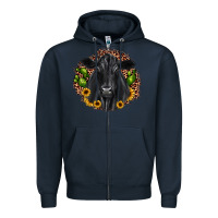 Navy black angus cactus sunflower Zipper Hoodie - JahusDesignShop
