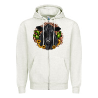 Oatmeal Heather black angus cactus sunflower Zipper Hoodie - JahusDesignShop