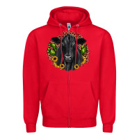 Red black angus cactus sunflower Zipper Hoodie - JahusDesignShop