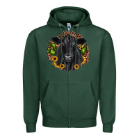 Sports Green black angus cactus sunflower Zipper Hoodie - JahusDesignShop