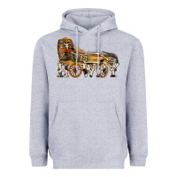 Heather Grey howdy killer Heavyweight Hoodie - NancyCooperArtShop