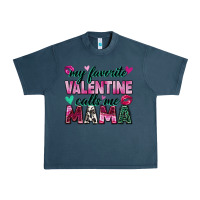 Midnight Navy my favorite valentine calls me mama Urban Heavy Tee - Zillion Design Studio