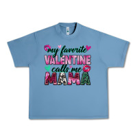 Pebble Blue my favorite valentine calls me mama Urban Heavy Tee - Zillion Design Studio