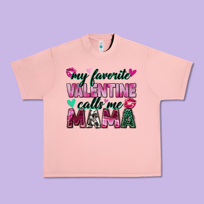 My Favorite Valentine Calls Me Mama Urban Heavy Tee Designed By Zillion Design Studio