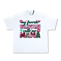 White my favorite valentine calls me mama Urban Heavy Tee - Zillion Design Studio