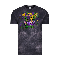 Cloud Black mardi gras mask and beads Vintage Tee - RanaPortraitStore
