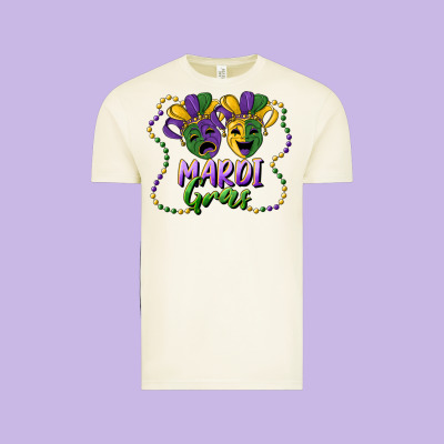 Mardi Gras Mask And Beads Vintage Tee Designed By Ranaportraitstore