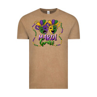 Vintage Coffee mardi gras mask and beads Vintage Tee - RanaPortraitStore