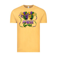Vintage Mustard mardi gras mask and beads Vintage Tee - RanaPortraitStore