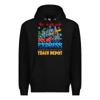 Black thr north pole polar express admit one round trip Premium Hoodie - MaliasSmallBusiness